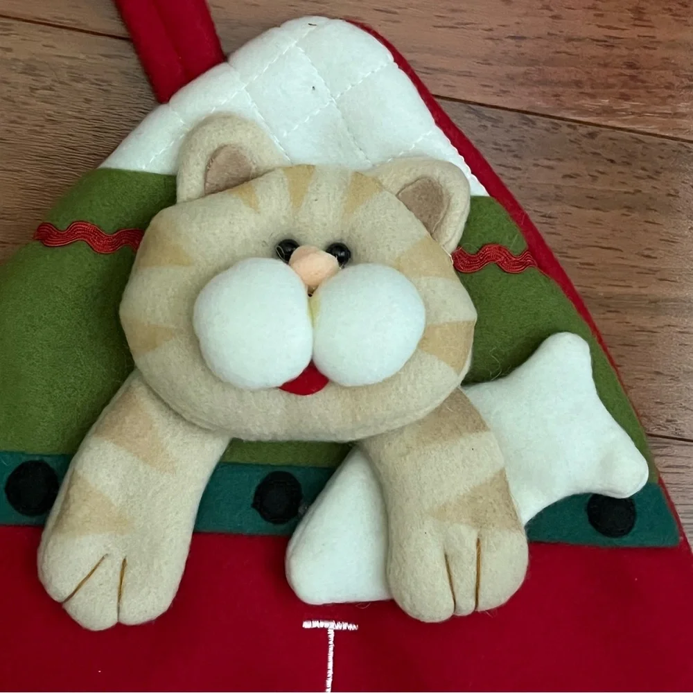 I Love My Cat Christmas Stocking Plush Pet Santa’s Best Kitty Kitten Decor